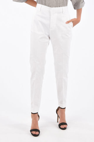 Man cigarette fit cuffed hem trousers