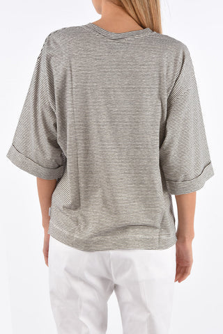 Striped crew-neck sweater