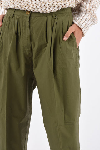 Wide leg double pleat trousers