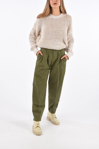 Wide leg double pleat trousers