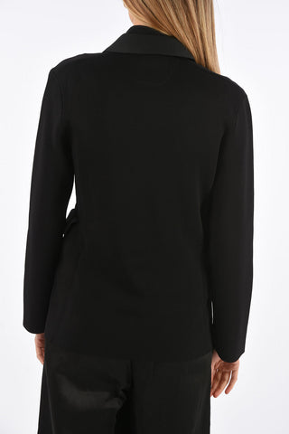 One Button Knit Blazer