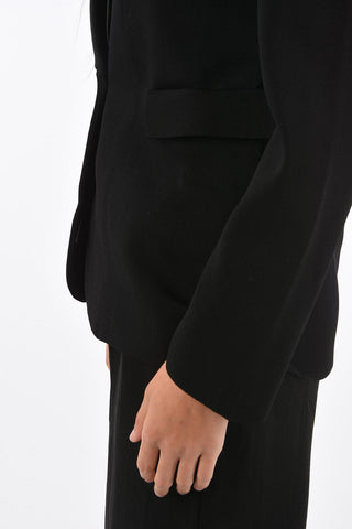 One Button Knit Blazer