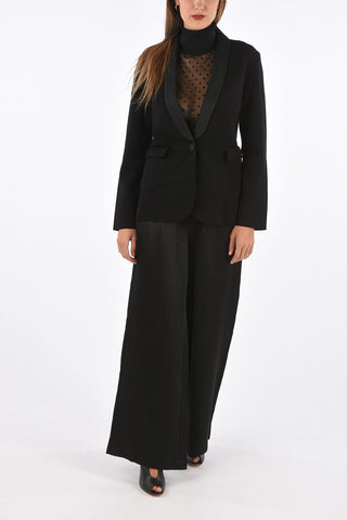 One Button Knit Blazer