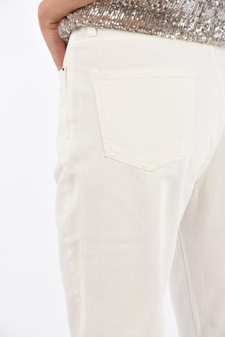 5 Pocket Slim Fit Denims with Fringed Bottom 15cm