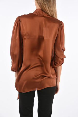 Silk Draped Neck Blouse