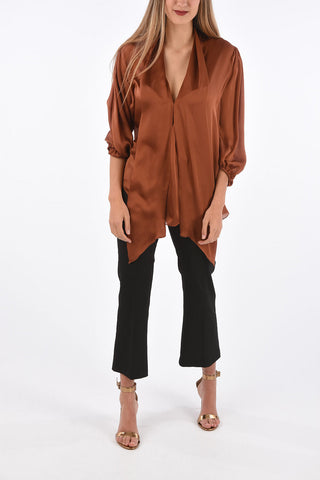 Silk Draped Neck Blouse