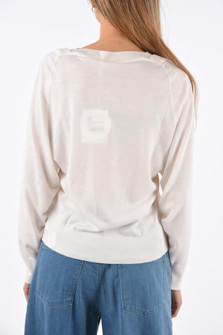 v-neck sweater with lace details