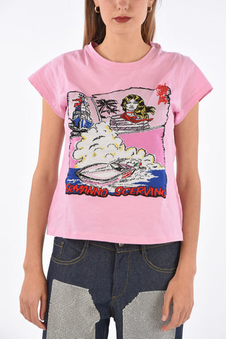 T-shirt with Embroidered Applications