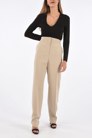 Pantaloni a Vita Alta in Seta