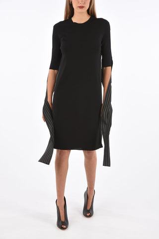 Double Fabric Straight Fit Midi Dress