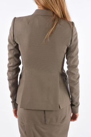 One Button Blazer with Double Back Split 