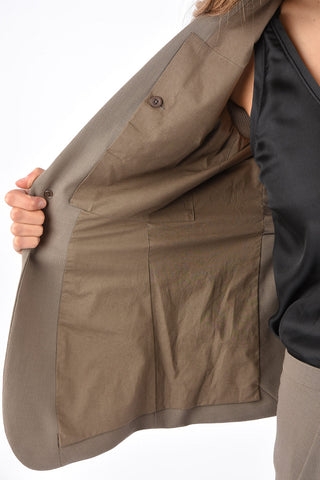 One Button Blazer with Double Back Split 