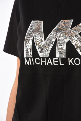 sequined crew-neck t-shirt