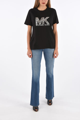 sequined crew-neck t-shirt