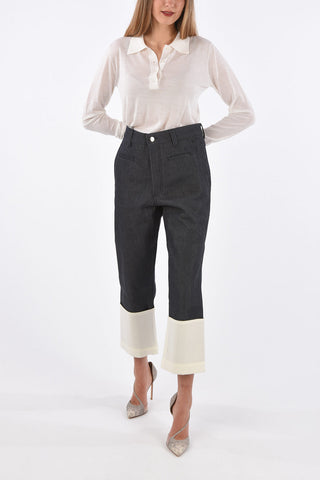 Cuffed hem cropped jeans