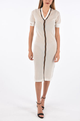 short sleeve knee lenght mesh bodycon dress