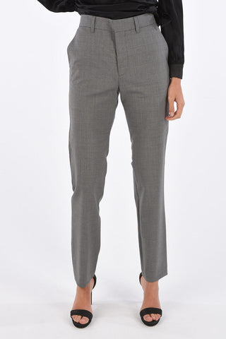 Stretch Wool High Waist Pants