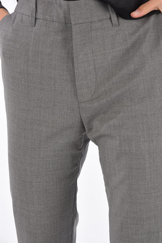 Stretch Wool High Waist Pants