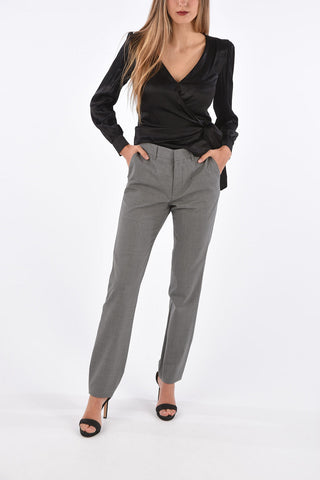 Stretch Wool High Waist Pants