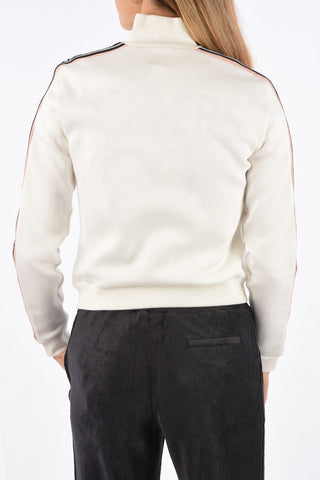 logoed side band sweatshirt with zip closure