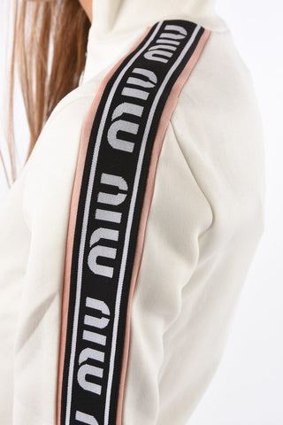 logoed side band sweatshirt with zip closure