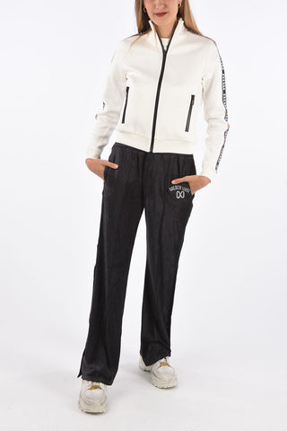 logoed side band sweatshirt with zip closure