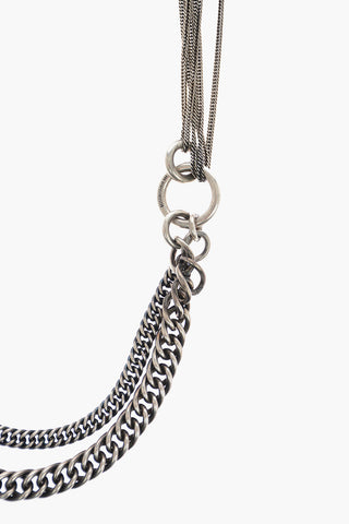 Silver chain collier bracelet with rectangular details