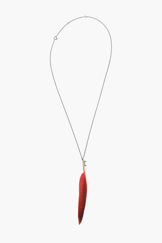 Silver Necklace with Feather Pendant