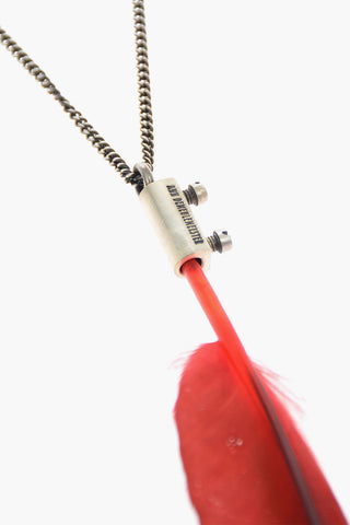 Silver Necklace with Feather Pendant