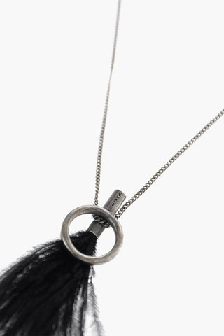Silver Necklace with Ostrich Feather