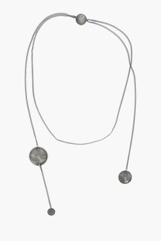 Chain Silver Necklace with Medallions