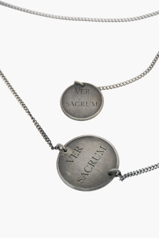 Chain Silver Necklace with Medallions