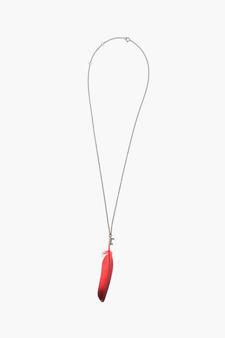 Silver Necklace with Feather Pendant