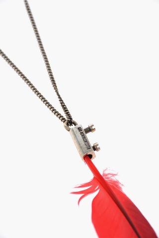 Silver Necklace with Feather Pendant