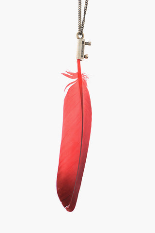 Silver Necklace with Feather Pendant