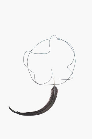 Feather Pendant Necklace with knot Closure