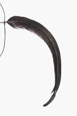 Feather Pendant Necklace with knot Closure
