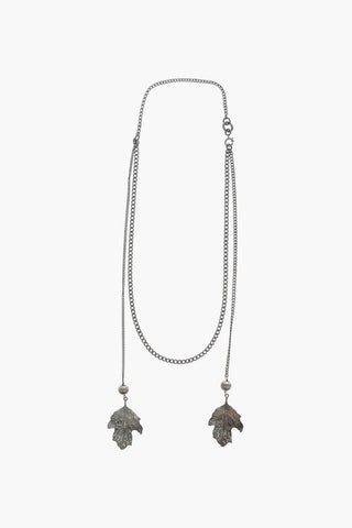 Collana in Argento con Pendenti a Forma di Foglia