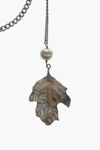 Collana in Argento con Pendenti a Forma di Foglia