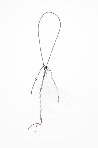 Collana in Argento con Piuma di Pavone
