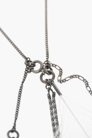Collana in Argento con Piuma di Pavone