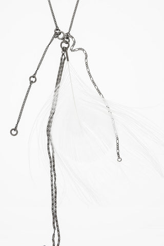 Collana in Argento con Piuma di Pavone