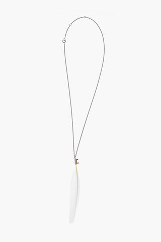 Silver Necklace with Feather Pendant