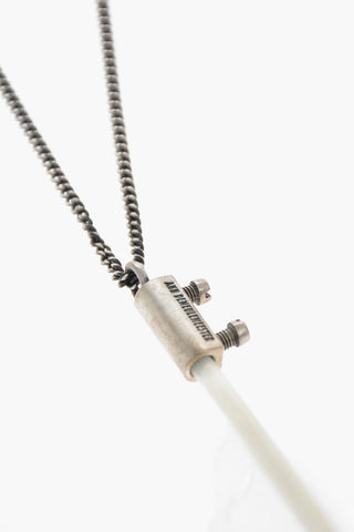 Silver Necklace with Feather Pendant