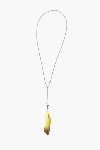 Silver Necklace with Feather Pendant