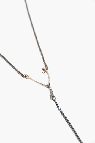 Silver Necklace with Feather Pendant