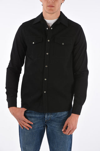 Denim Overshirt with Embroidery on the Back