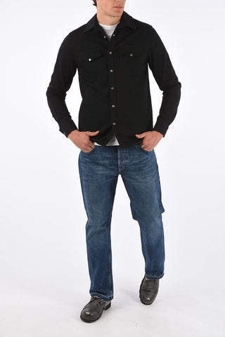 Denim Overshirt with Embroidery on the Back