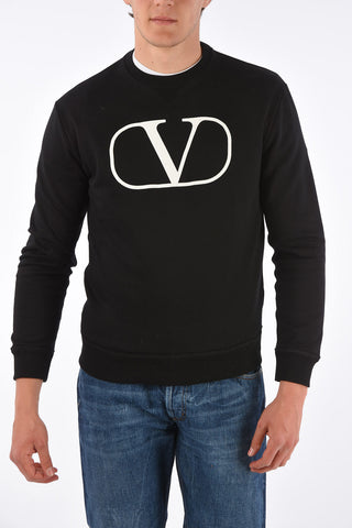 Cotton Crew-Neck Sweatshirt with Print