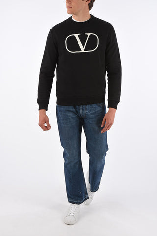 Cotton Crew-Neck Sweatshirt with Print